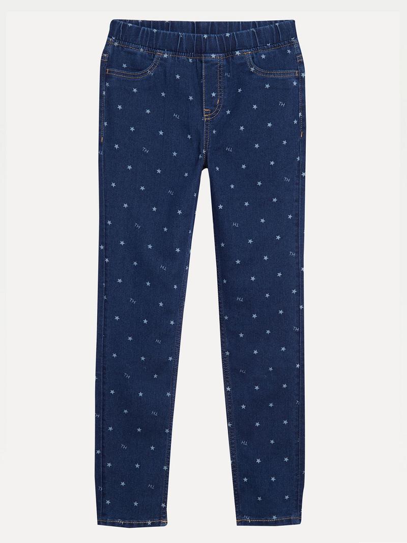 Lány Tommy Hilfiger Big Star And TH Leggings Kék | HU 1822VRW